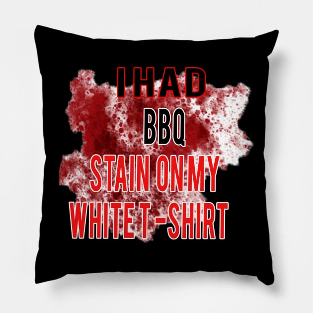 bbq stain on my white Edit Pillow by r_s980l