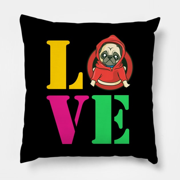 Love with dog design, valentine design Pillow by docferds