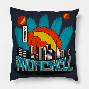 Pacific Clam, Epic Funny Apocalyptic Monster Attack Pillow