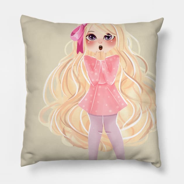 cute girl Pillow by dindafirstiana