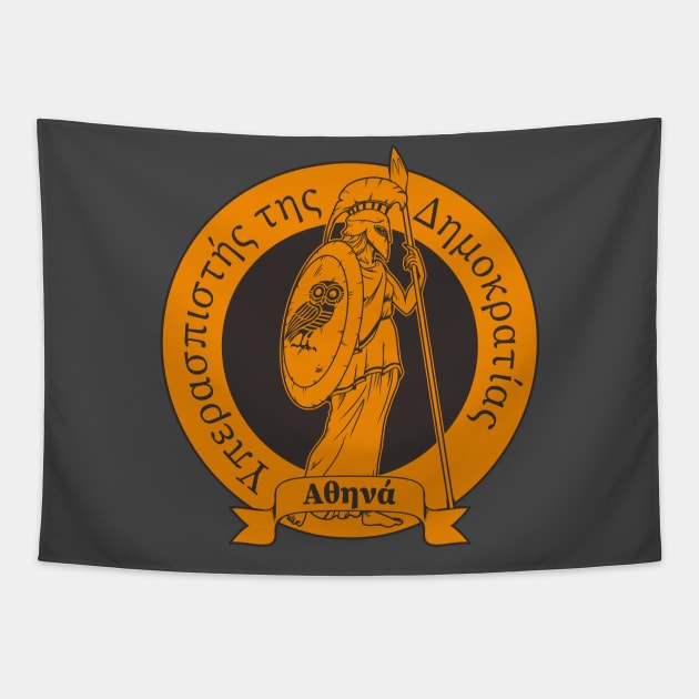 Athena: Defender of Democracy Tapestry by Doc Multiverse Designs