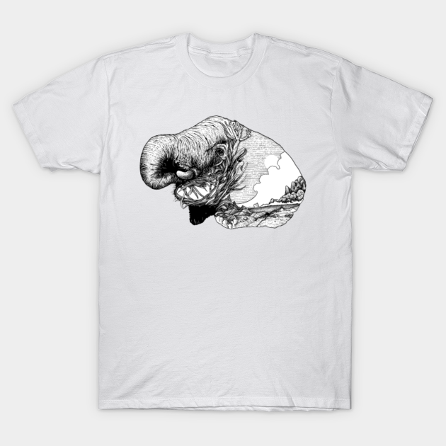 Discover Elephant 1 - Drawing - T-Shirt