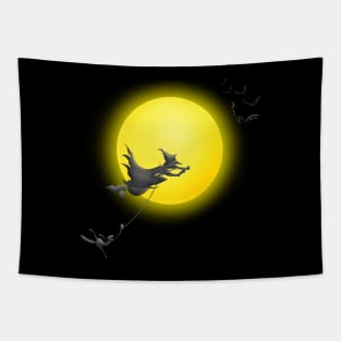 Modern witches fly hoovers Tapestry