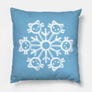 Snowflake Cat Winter by Tobe Fonseca Pillow