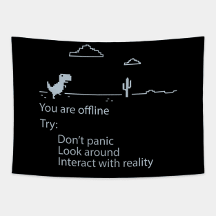 You are offline - Pixel Dinosaur Tapestry