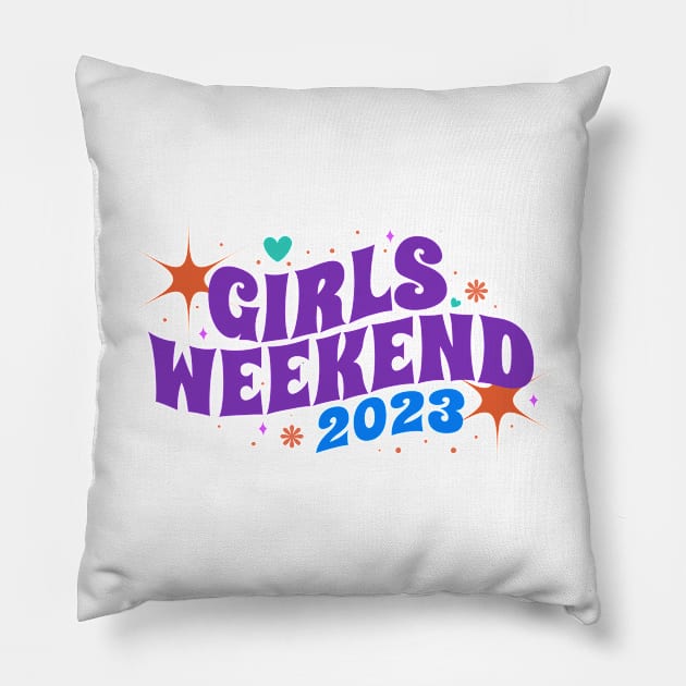 Girls weekend 2023 Retro Type Pillow by moslemme.id