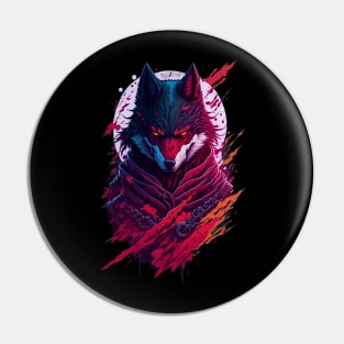 Evil ninja wolf Pin