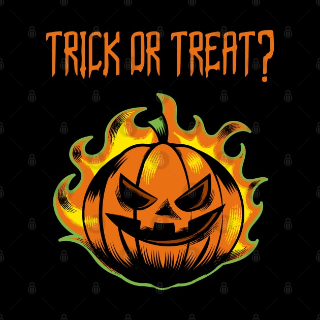 Trick Or Treat Pumpkin Jack O' Lantern Halloween Design by Up 4 Tee