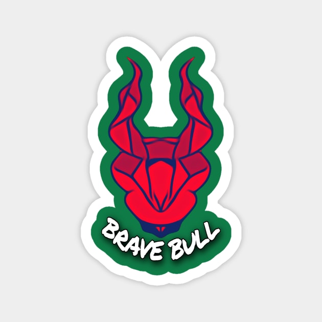 BRAVE BULL - RED Magnet by Bermartabat