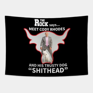 Meet Cody Rhodes and Shithead the Dog Tapestry