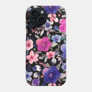 WINTER FLOWER BOUQUETS BLUE PURPLE Phone Case