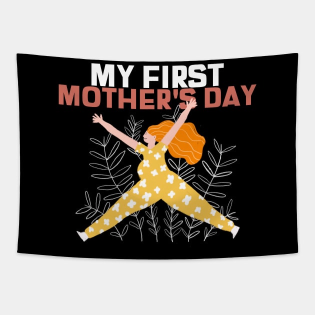 My First Mother's Day Super Mom Badass Mom Cute Mom Tapestry by TV Dinners