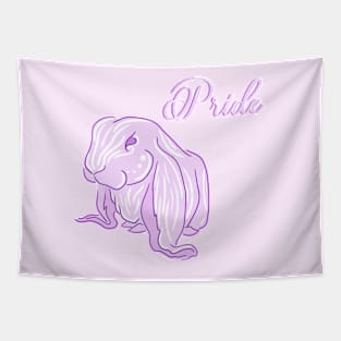 Seven Deadly Rabbits Series - Pride (text) Tapestry