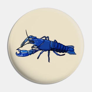 Blue marron crayfish cartoon illustration Pin