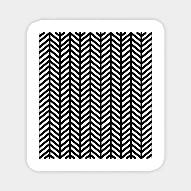 Herringbone Pattern - Black Magnet by NolkDesign