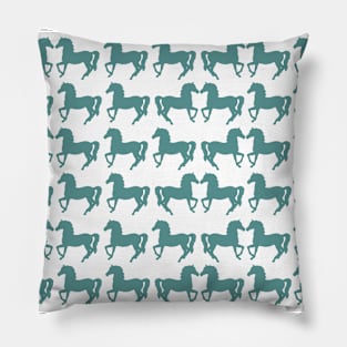 BLUE KISSING HORSES Pop Art Pillow