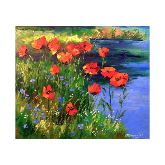 Poppies at the pond by OLHADARCHUKART