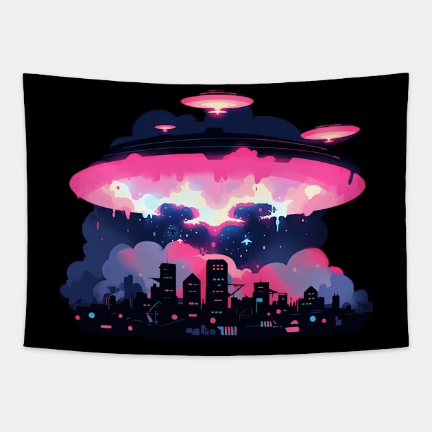 alien invasion Tapestry by skatermoment