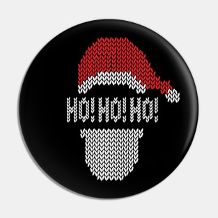 Ho! Ho! Ho! Festive Knit-Look Santa Face Pin