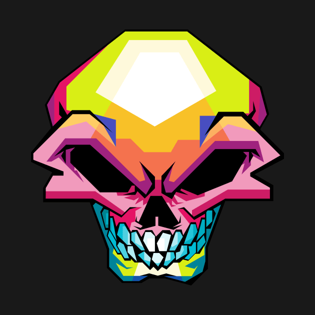 skull pop art by Sakent