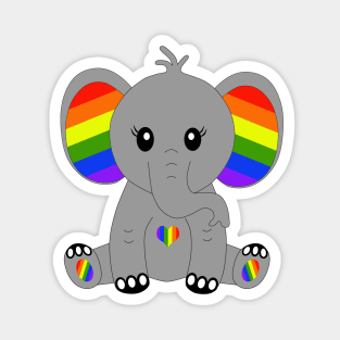 Cute elephant with rainbow colors Magnet