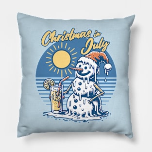 Christmas in July - Melting Snowman Pillow