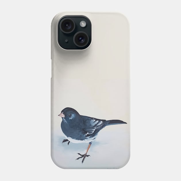 Dark-eyed Junco bird painting Phone Case by EmilyBickell