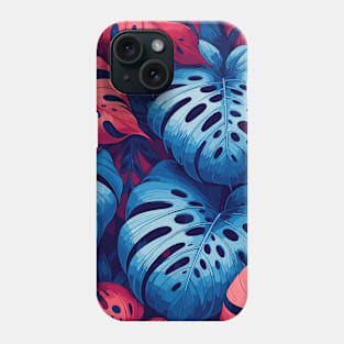 Colorful Monstera Tropical Leaves Phone Case