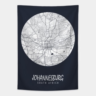 Johannesburg, South Africa City Map - Full Moon Tapestry