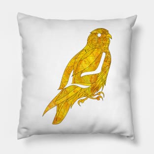 golden peregrine falcon bird ecopop kawaii pattern Pillow