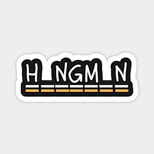 hangman white & yellow Magnet