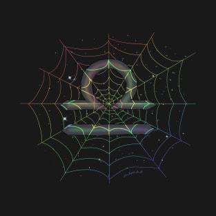 Rainbow spiderweb Libra T-Shirt