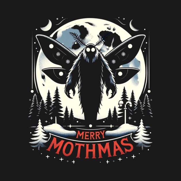 Mothman Christmas, Funny Merry Mothmas, Moth Man Cryptid Meme by ThatVibe