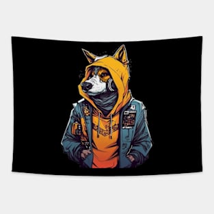 Cyberpunk Dog Tapestry