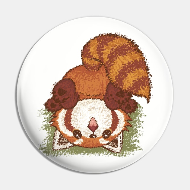 Red panda Turn over Pin by sanogawa