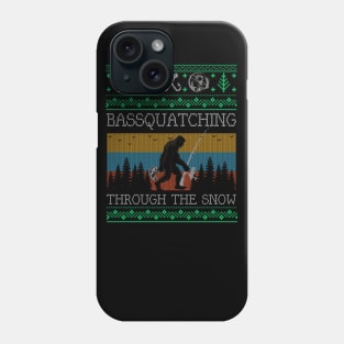 Christmas Sasquatch Bass Fishing Bigfoot Ugly Christmas Sweater Phone Case