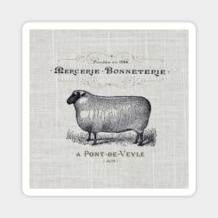 dark academia burlap french country farmhouse chic vintage sheep Magnet