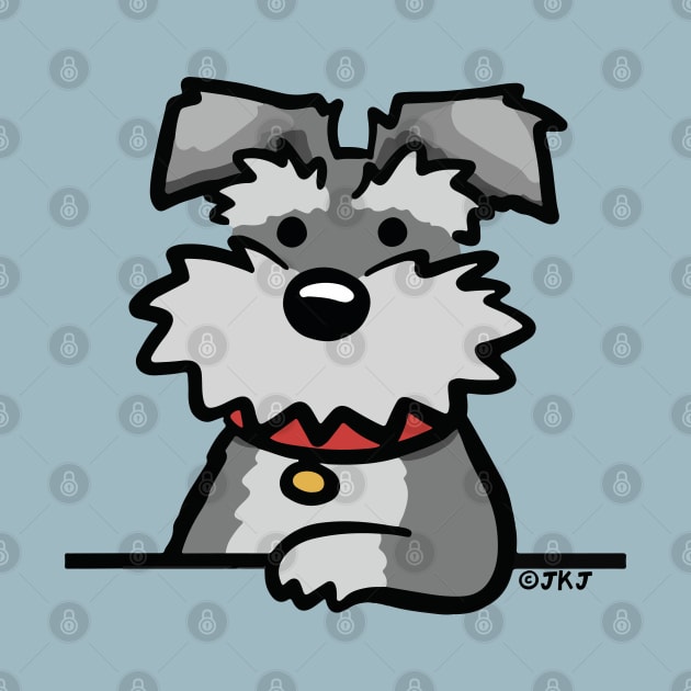 Floppy Eared Schnauzer Cartoon Grey Dog by Coffee Squirrel