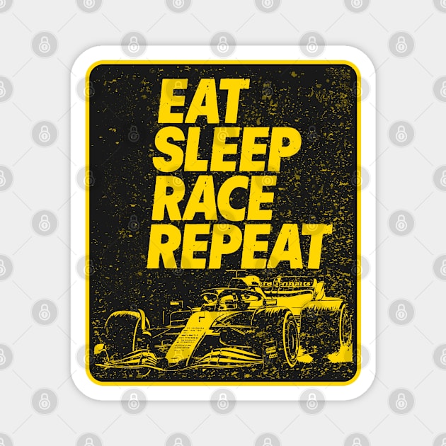 Eat Sleep Race Repeat Magnet by Worldengine