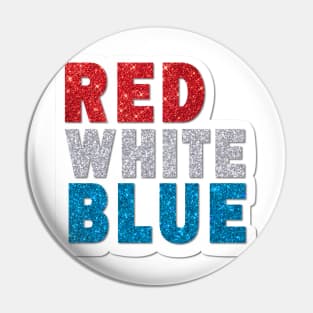 Red White Blue Glitter Sticker Pin