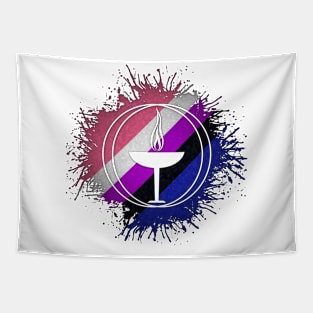 Paint Splatter Gender Fluid Pride Flag Unitarian Universalism Symbol Tapestry