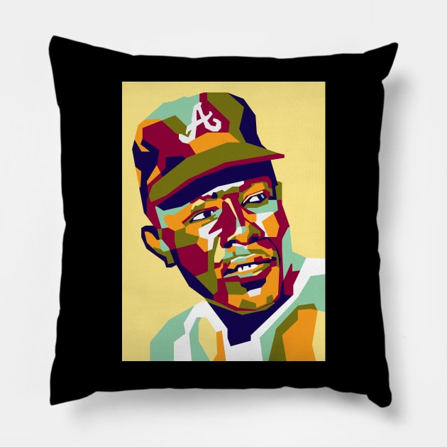 Abstract Hank Aaron in WPAP Pillow by smd90