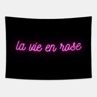 La vie en rose - Pink Neon - French Quote Tapestry