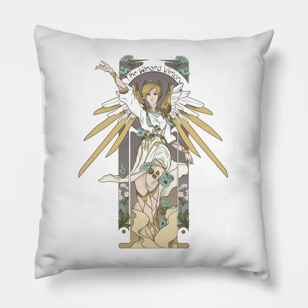 The Winged Victory Pillow by RhunaArt