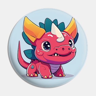 Adorable Triceratops Delight: Bring Playfulness to Your Space Pin