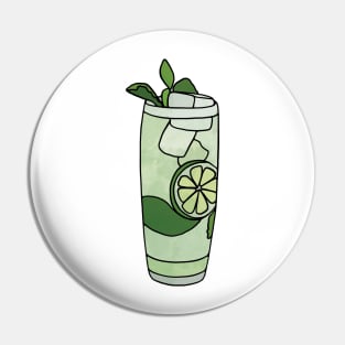 Mojito Watercolor Cocktail Illustration Pin