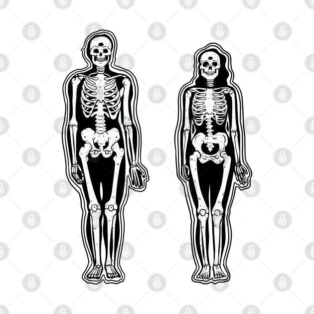 Man and woman skeleton xray halloween goth deisgn by Juliet & Gin