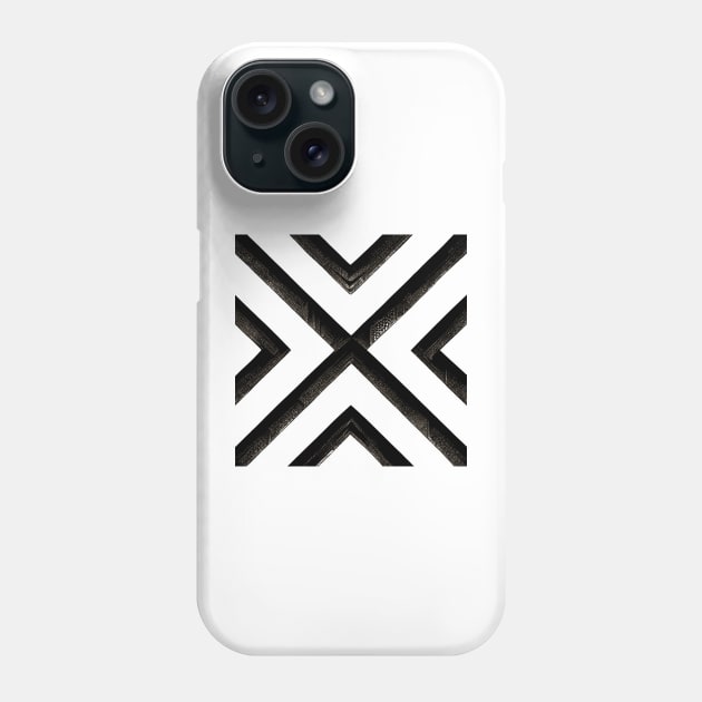 Minimalist  Black and White X and Diamond Design Pattern Phone Case by JediNeil