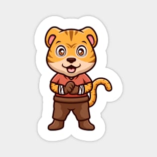 Tiger Martial Arts Cartoon Magnet
