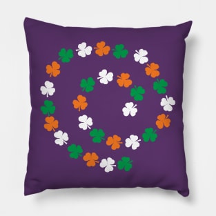 Shamrock in Green White Orange St Patricks Day Spiral Pillow